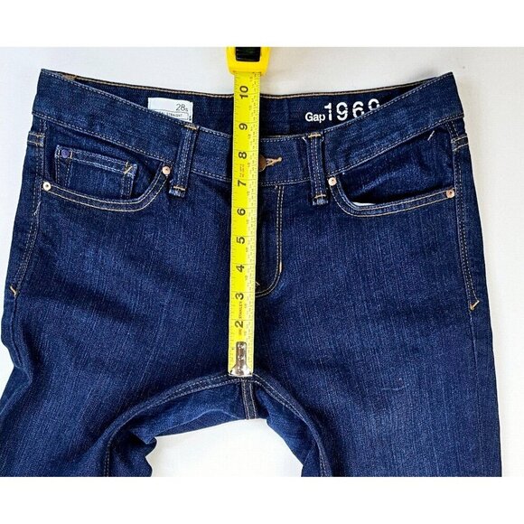 Gap 1969 28X28 Womens Real Straight Dark Wash Blue Denim 5 Pocket Jeans Size 28S - Picture 3 of 12